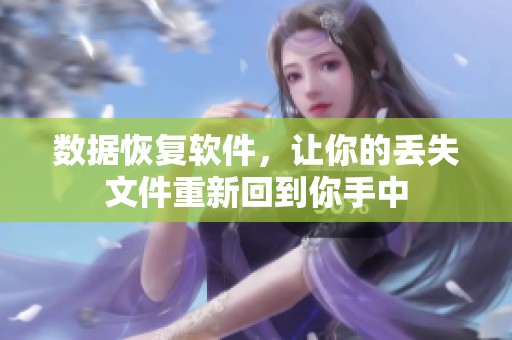 数据恢复软件，让你的丢失文件重新回到你手中