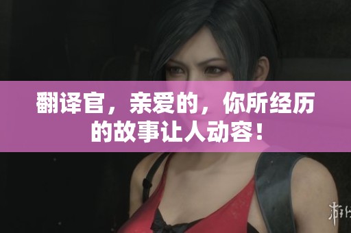 翻译官，亲爱的，你所经历的故事让人动容！