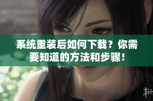 系统重装后如何下载？你需要知道的方法和步骤！