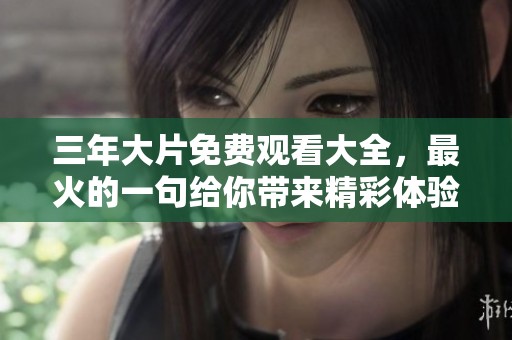 三年大片免费观看大全，最火的一句给你带来精彩体验