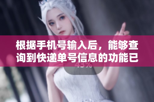 根据手机号输入后，能够查询到快递单号信息的功能已经上线