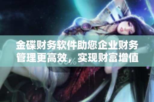 金碟财务软件助您企业财务管理更高效，实现财富增值与经营优化