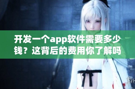 开发一个app软件需要多少钱？这背后的费用你了解吗？