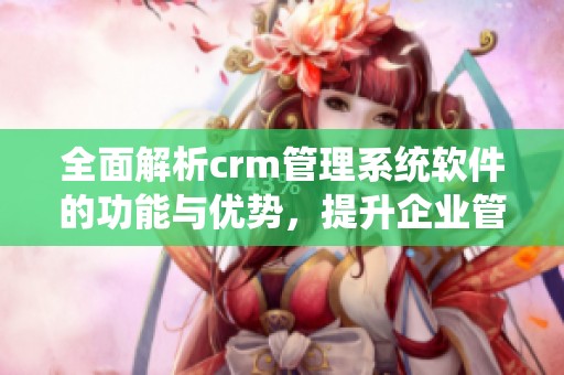 全面解析crm管理系统软件的功能与优势，提升企业管理效率的利器