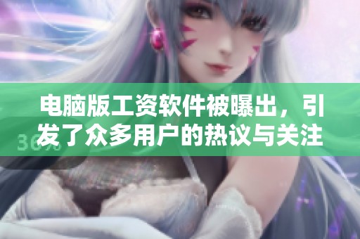 电脑版工资软件被曝出，引发了众多用户的热议与关注