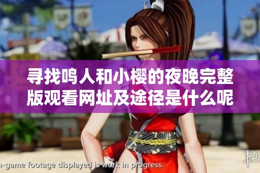 寻找鸣人和小樱的夜晚完整版观看网址及途径是什么呢