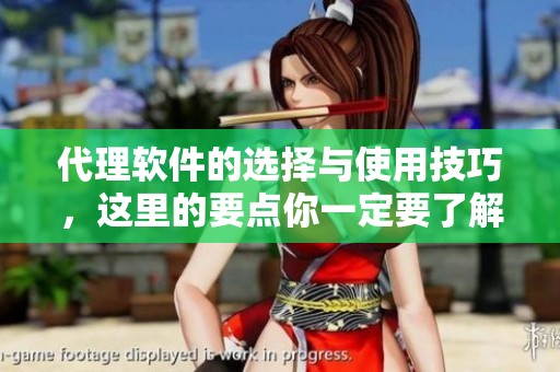 代理软件的选择与使用技巧，这里的要点你一定要了解