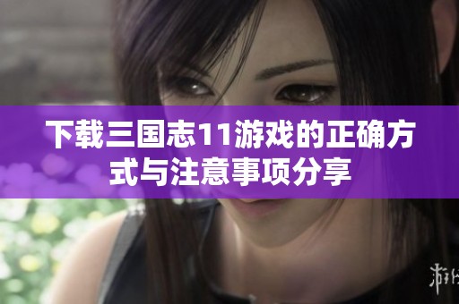 下载三国志11游戏的正确方式与注意事项分享
