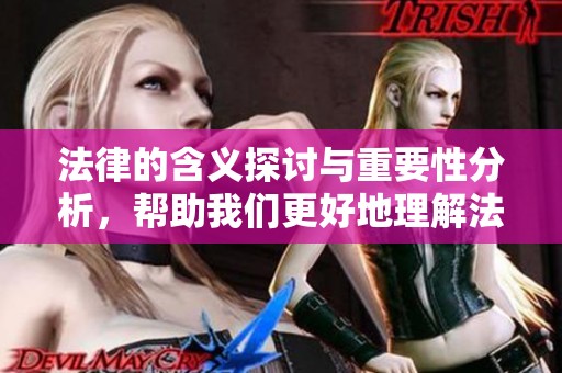 法律的含义探讨与重要性分析，帮助我们更好地理解法律的作用