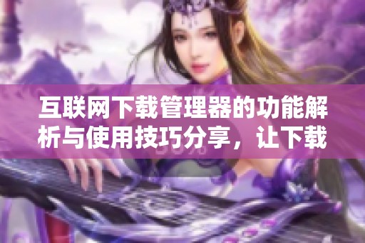 互联网下载管理器的功能解析与使用技巧分享，让下载变得更加高效便捷
