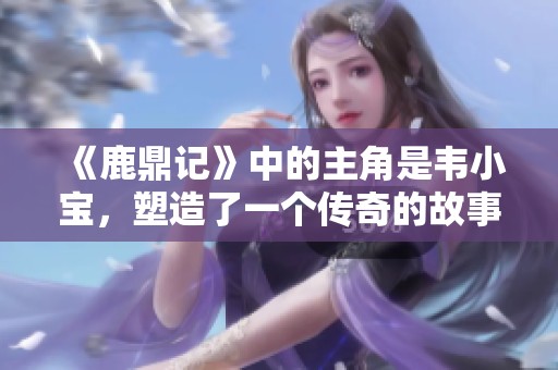 《鹿鼎记》中的主角是韦小宝，塑造了一个传奇的故事历程