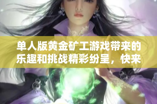 单人版黄金矿工游戏带来的乐趣和挑战精彩纷呈，快来体验！