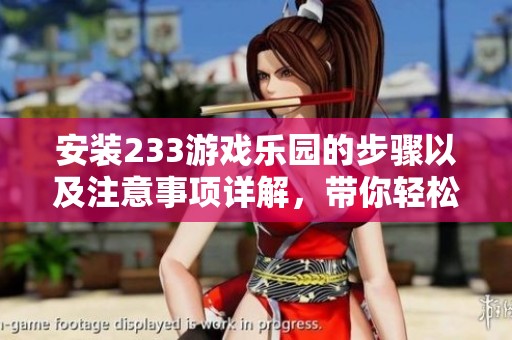 安装233游戏乐园的步骤以及注意事项详解，带你轻松享受游戏乐趣