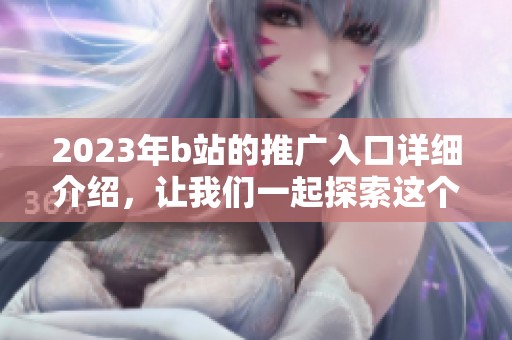 2023年b站的推广入口详细介绍，让我们一起探索这个新功能的魅力