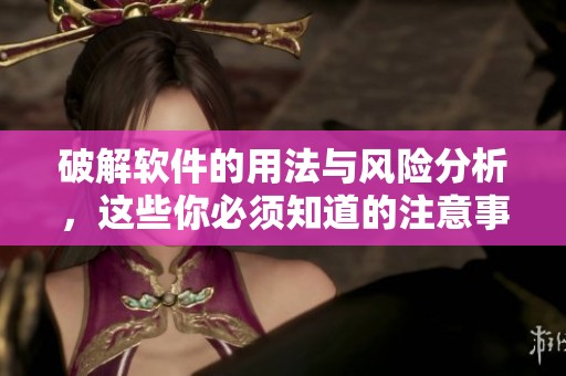 破解软件的用法与风险分析，这些你必须知道的注意事项