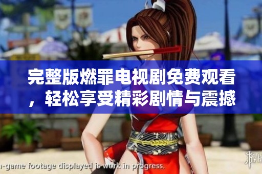 完整版燃罪电视剧免费观看，轻松享受精彩剧情与震撼故事体验