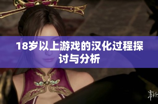 18岁以上游戏的汉化过程探讨与分析