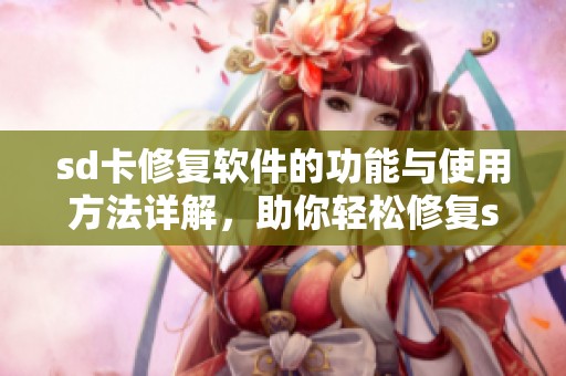 sd卡修复软件的功能与使用方法详解，助你轻松修复sd卡问题