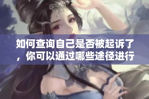 如何查询自己是否被起诉了，你可以通过哪些途径进行查询呢