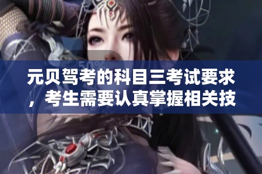 元贝驾考的科目三考试要求，考生需要认真掌握相关技巧和知识