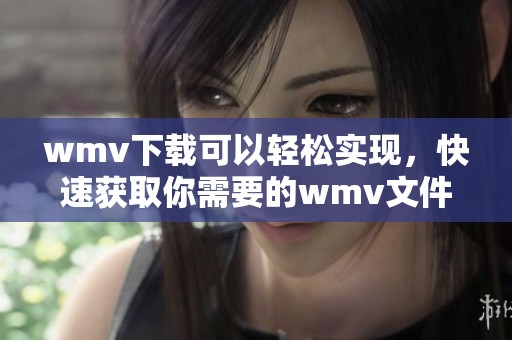 wmv下载可以轻松实现，快速获取你需要的wmv文件