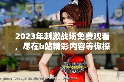 2023年刺激战场免费观看，尽在b站精彩内容等你探索