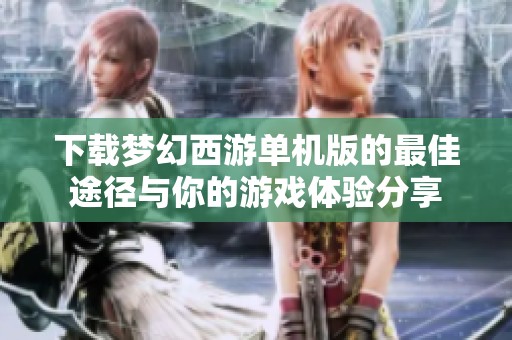 下载梦幻西游单机版的最佳途径与你的游戏体验分享