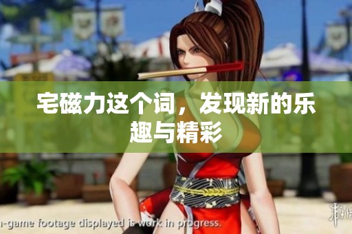 宅磁力这个词，发现新的乐趣与精彩
