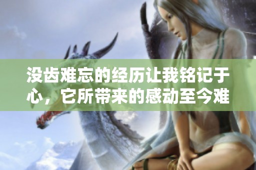 没齿难忘的经历让我铭记于心，它所带来的感动至今难以忘怀