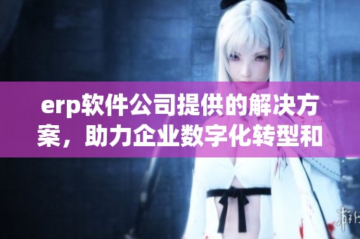 erp软件公司提供的解决方案，助力企业数字化转型和管理提升