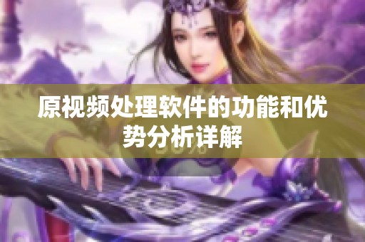 原视频处理软件的功能和优势分析详解