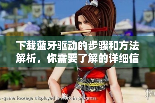下载蓝牙驱动的步骤和方法解析，你需要了解的详细信息