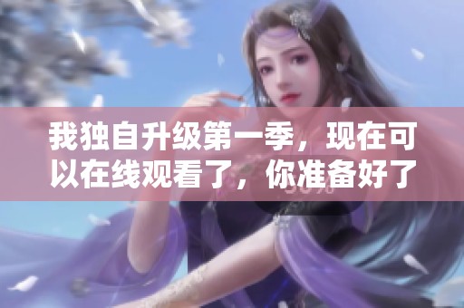 我独自升级第一季，现在可以在线观看了，你准备好了吗