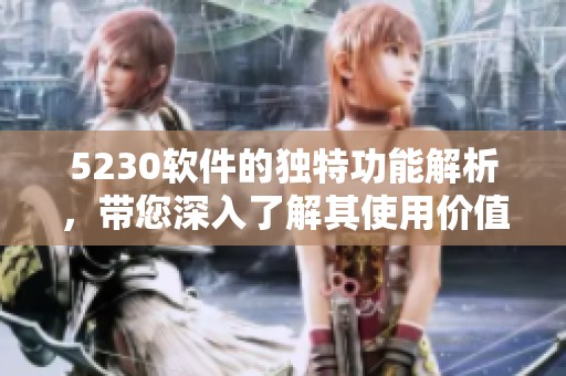 5230软件的独特功能解析，带您深入了解其使用价值与实用性