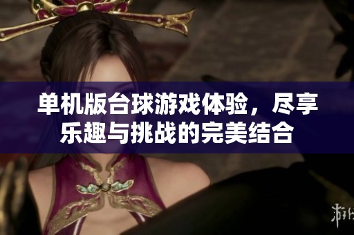单机版台球游戏体验，尽享乐趣与挑战的完美结合