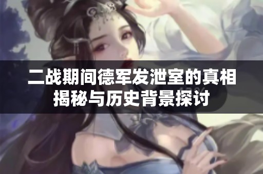 二战期间德军发泄室的真相揭秘与历史背景探讨