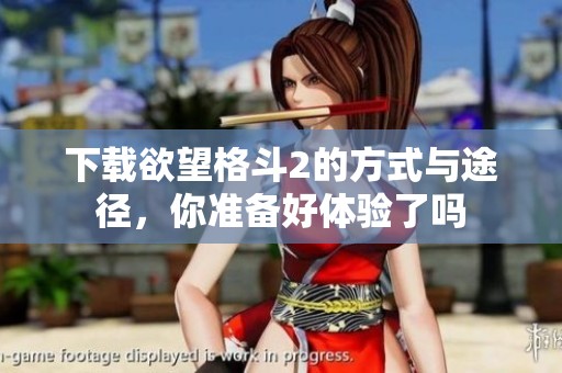 下载欲望格斗2的方式与途径，你准备好体验了吗