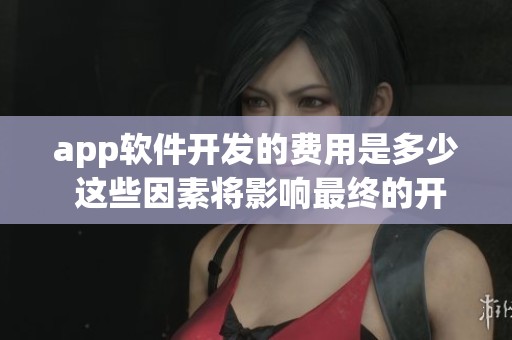 app软件开发的费用是多少 这些因素将影响最终的开发预算