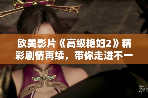 欧美影片《高级艳妇2》精彩剧情再续，带你走进不一样的故事世界