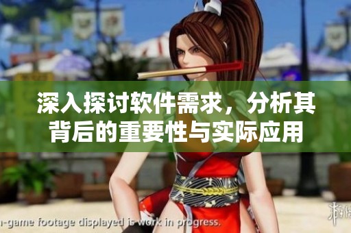 深入探讨软件需求，分析其背后的重要性与实际应用
