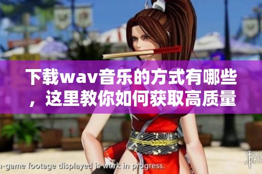 下载w**音乐的方式有哪些，这里教你如何获取高质量音频文件
