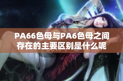 PA66色母与PA6色母之间存在的主要区别是什么呢