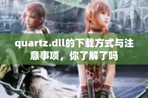 quartz.dll的下载方式与注意事项，你了解了吗