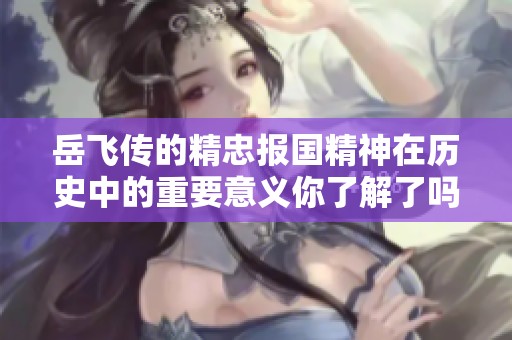 岳飞传的精忠报国精神在历史中的重要意义你了解了吗