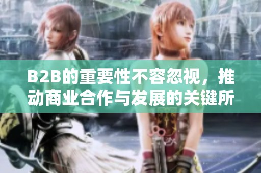 B2B的重要性不容忽视，推动商业合作与发展的关键所在。