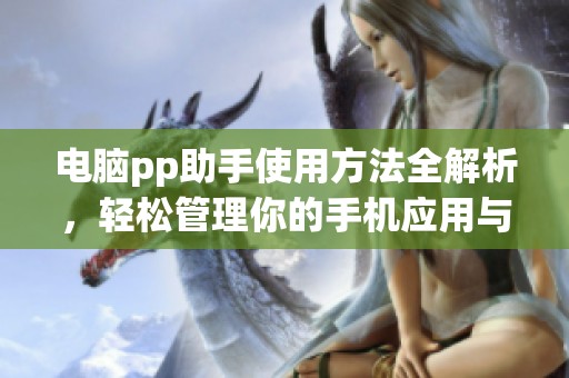 电脑pp助手使用方法全解析，轻松管理你的手机应用与数据