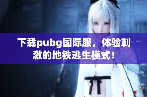 下载pubg国际服，体验刺激的地铁逃生模式！
