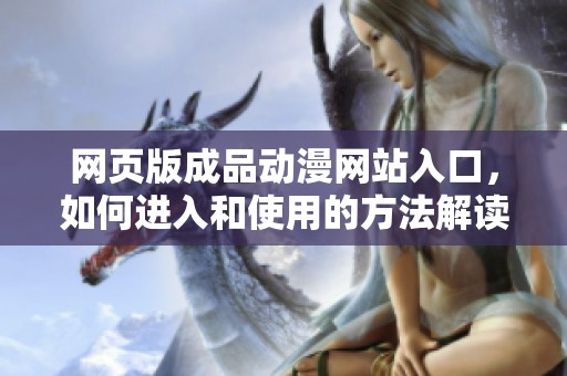 网页版成品动漫网站入口，如何进入和使用的方法解读