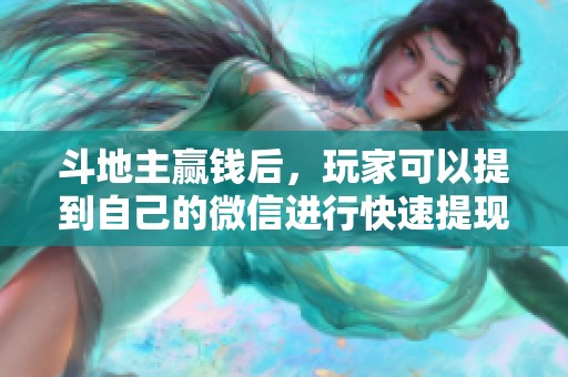 ***赢钱后，玩家可以提到自己的微信进行快速提现