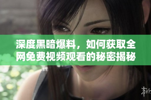 深度黑暗爆料，如何获取全网免费视频观看的秘密揭秘